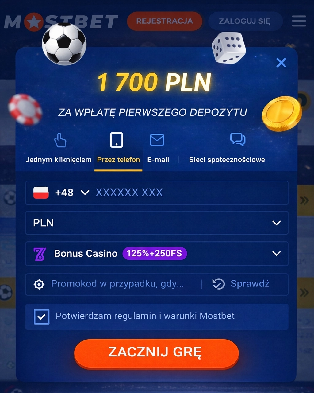 Rejestracja przez aplikację na Androida